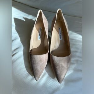 Manolo Blahnik Suede Stiletto Pumps